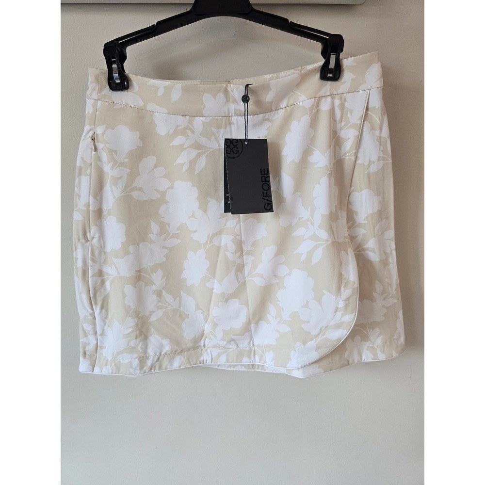 G/FORE Women Floral Print Golf Skort Stone White Size 4 G4LF23B147 NWT